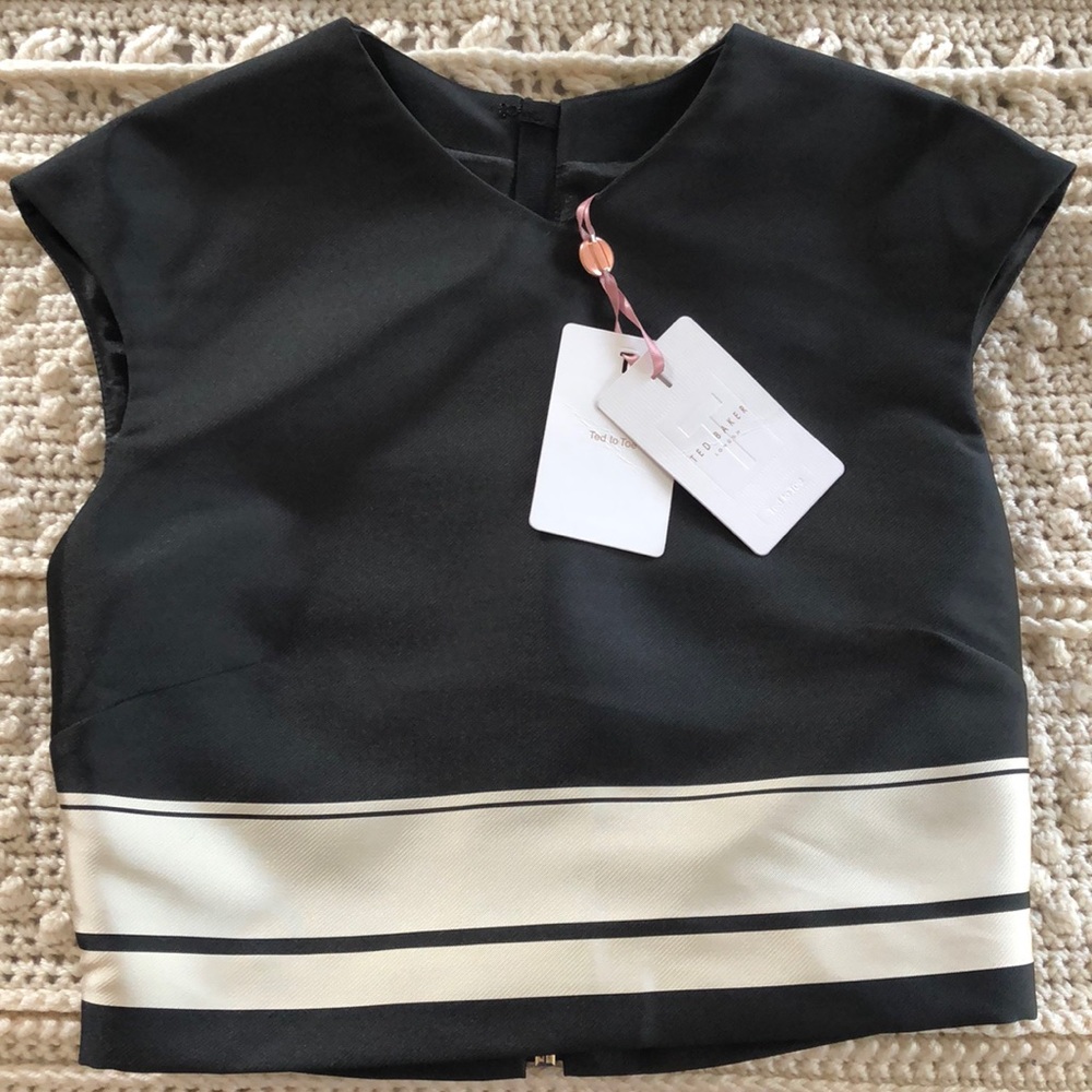 Stripe Wrap Effect Crop Top